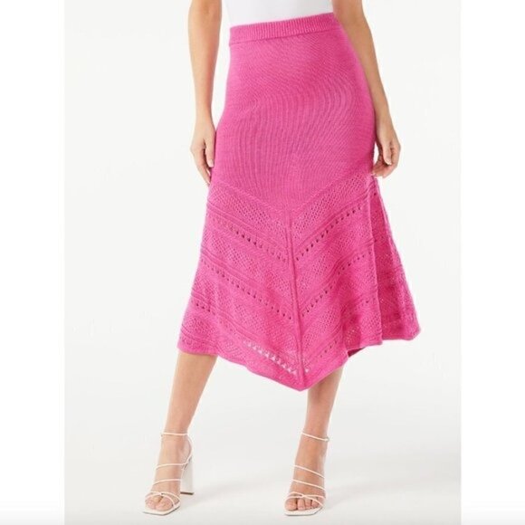 Sofia Jeans Sofia Vergara Crochet Tank Top XS Midi Skirt M Set Barbie Barbiecore - Picture 6 of 9